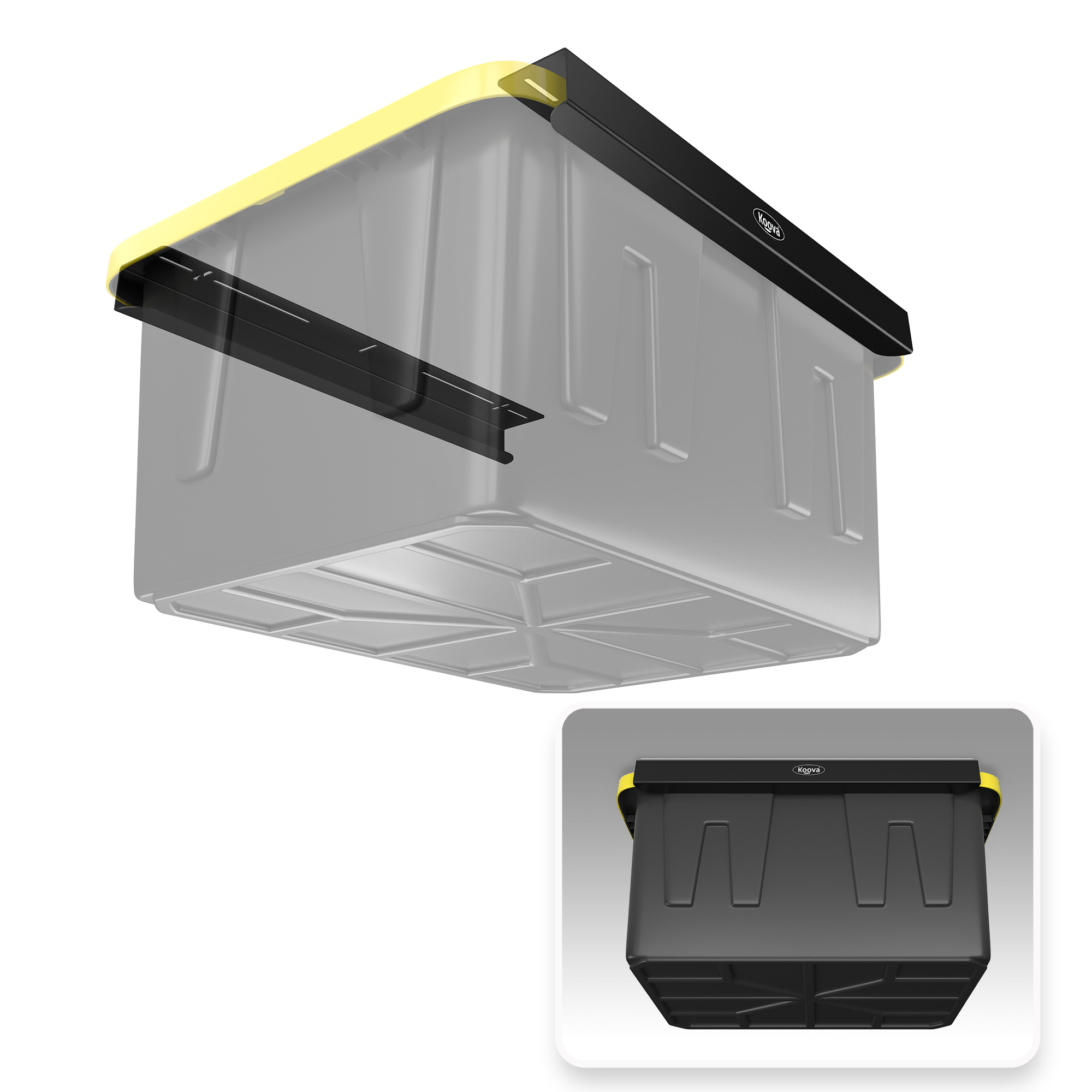 Koova, Overhead Bin Rack System for 1 Bin, Model# KV-OVERHEADBIN-1